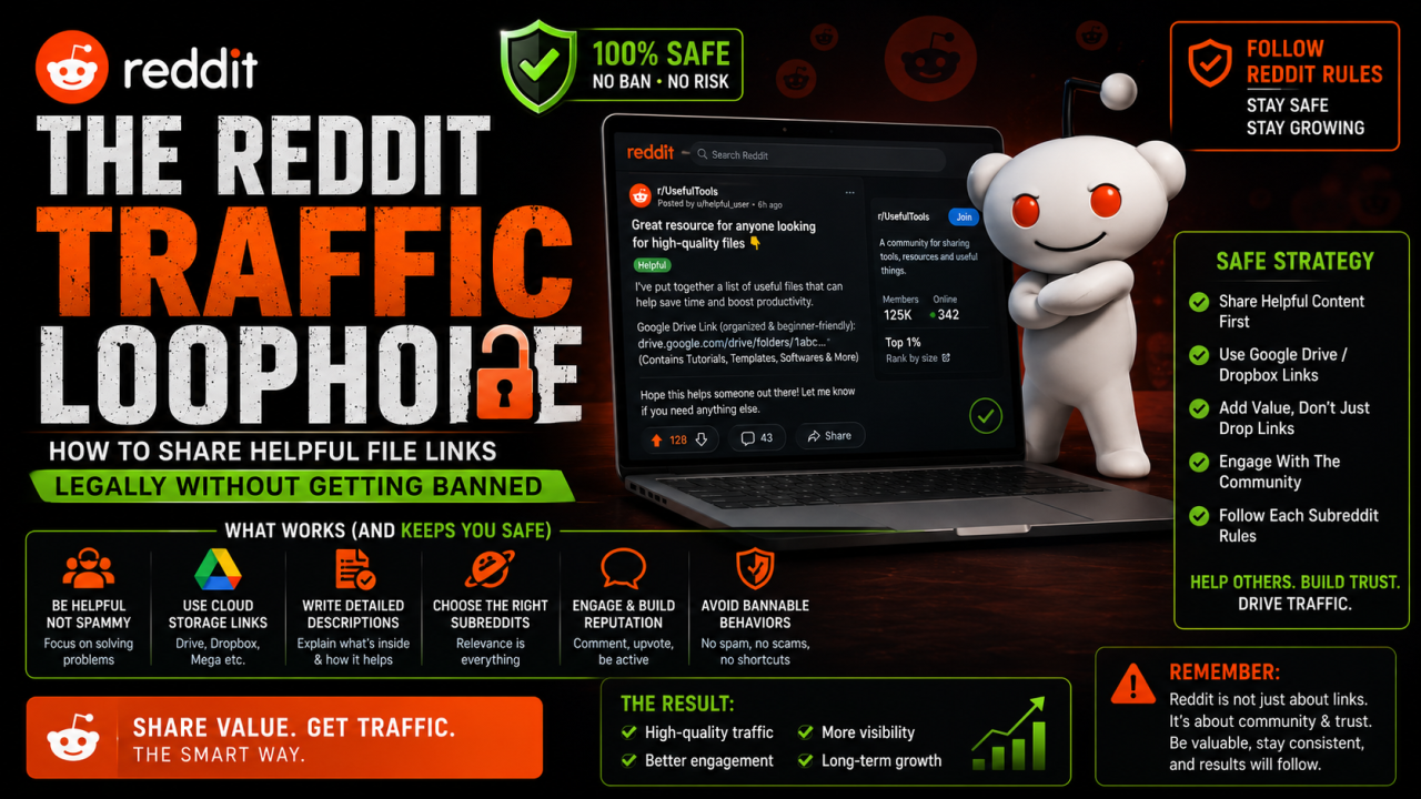 The Reddit Traffic Loophole: How to Share Helpful File Links Legally Without Getting Banned