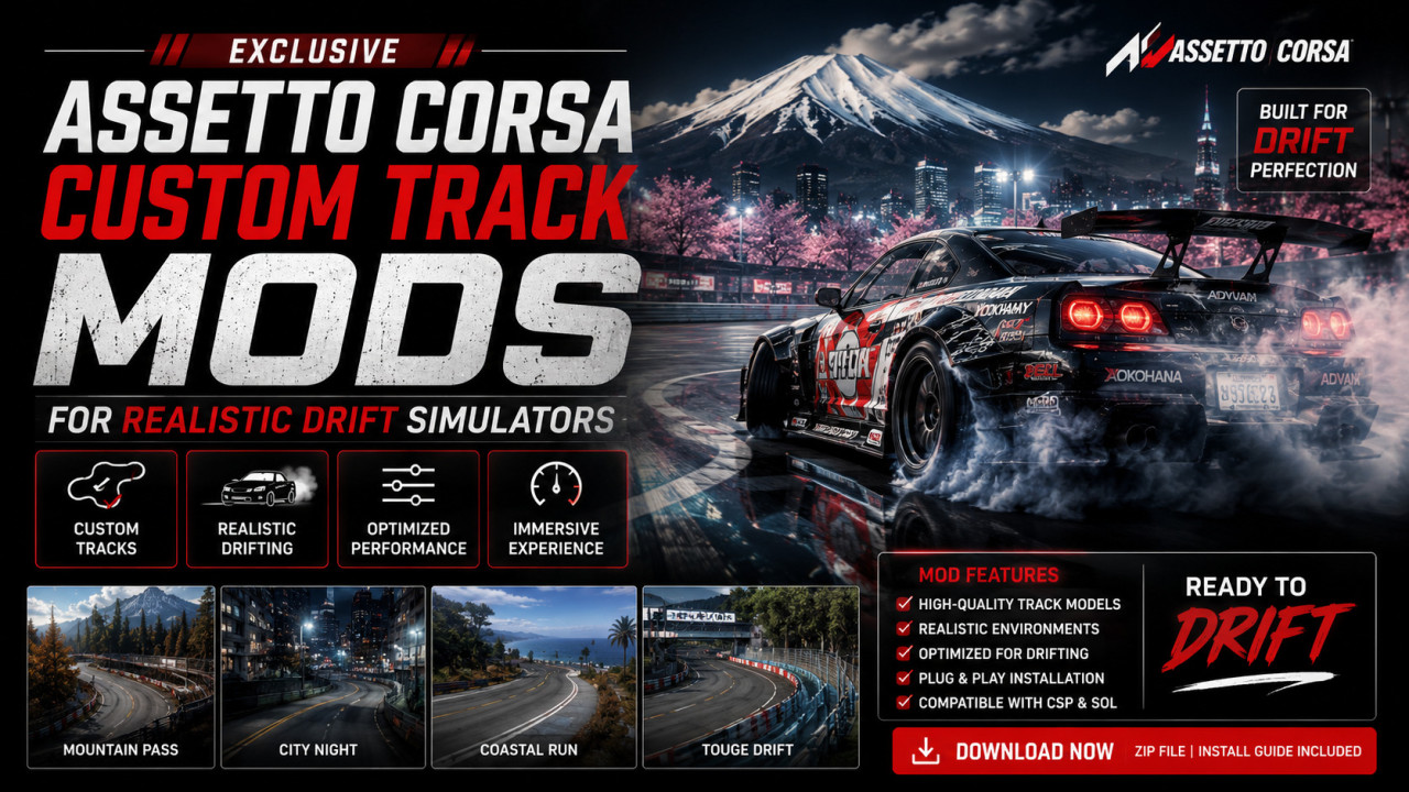 Exclusive Assetto Corsa Custom Track Mods for Realistic Drift Simulators